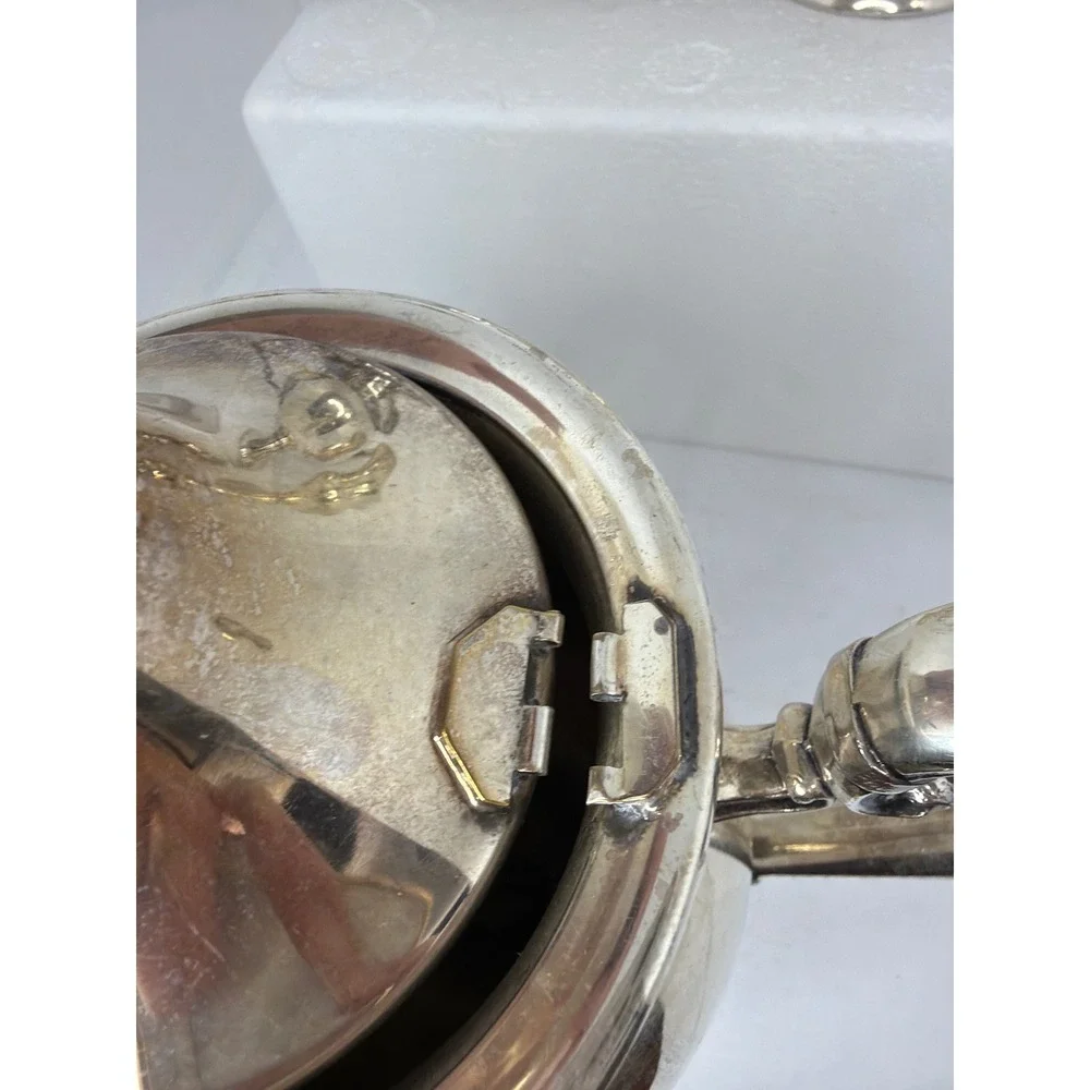 Sheridan‎ Silver on Copper Tea Coffee Set 3 Piece Vintage Silverplate Service